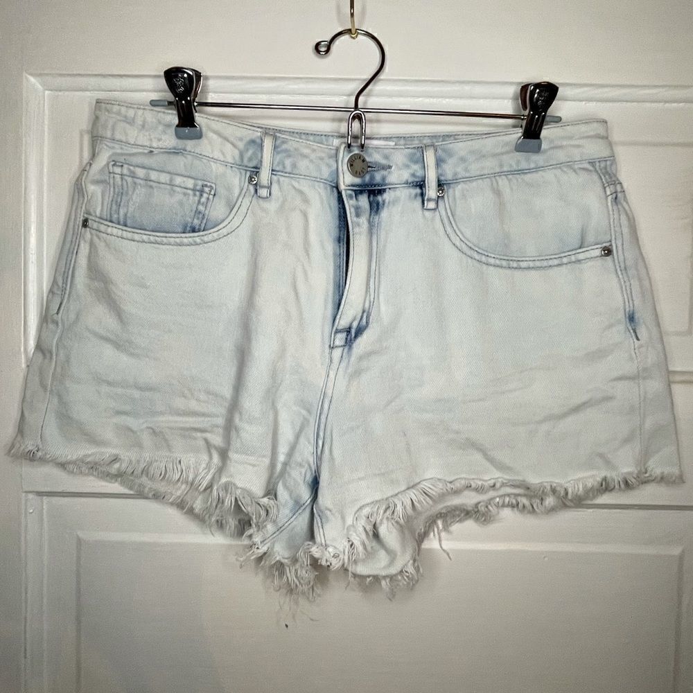 William Rast White Washed Distressed Denim Shorts